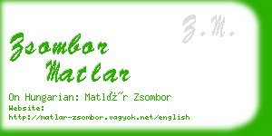 zsombor matlar business card